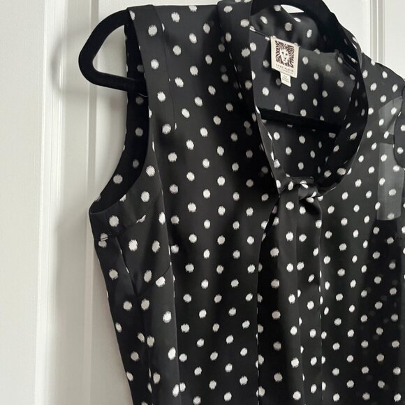 Anne Klein Polka Dot Sleeveless Blouse XSP - Picture 3 of 8